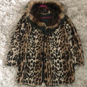 Guess Leopard Faux Fur Jacket in Medium